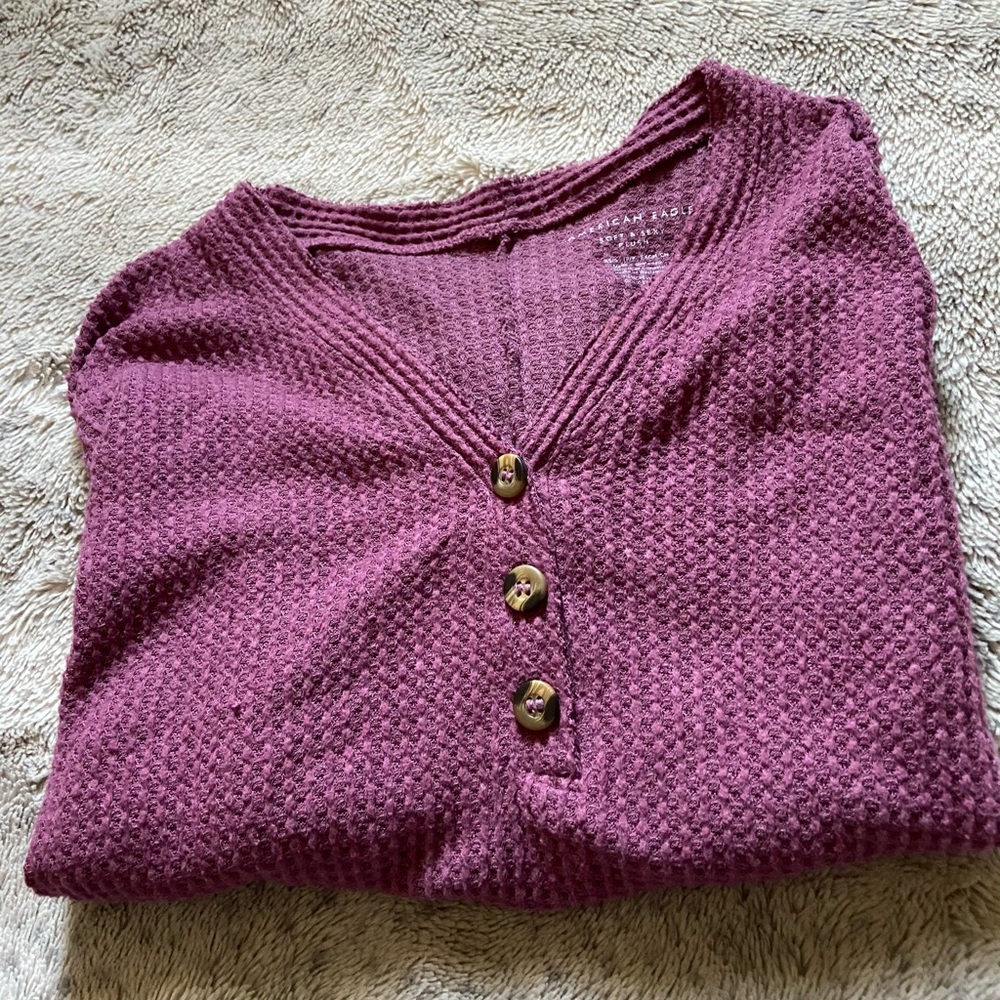 Plum Buttoned Sweater